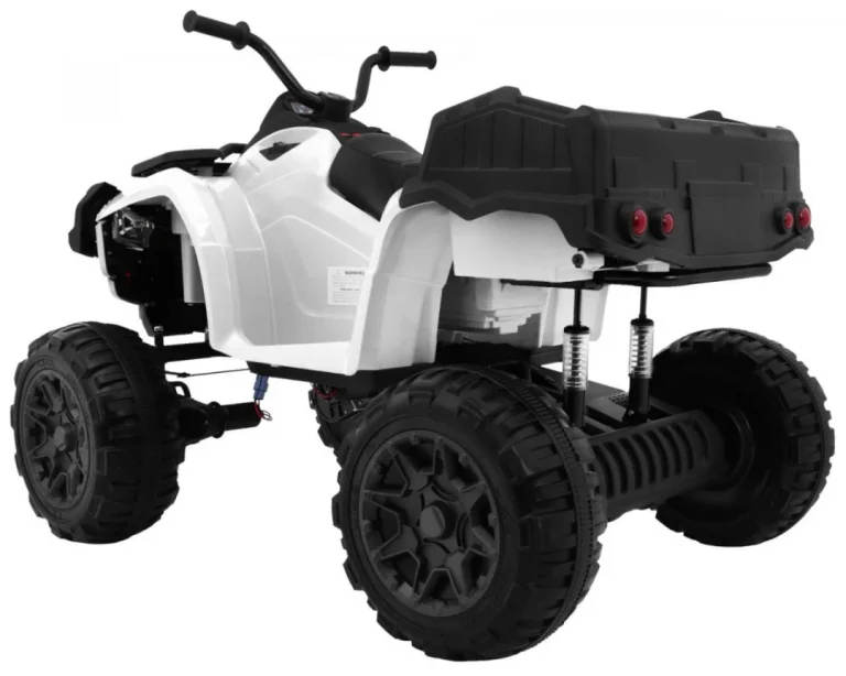 Xl Atv Quad Na Baterije Za Djecu Bijeli + 4x4 Pogon + Nosač Za Prtljagu + Spori Start + Eva, Bijela Quad Na Akumulator 3