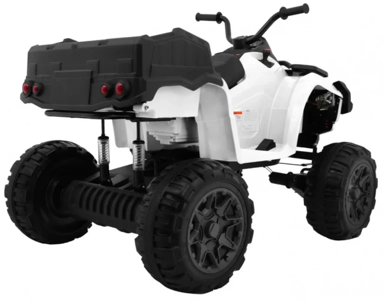 Xl Atv Quad Na Baterije Za Djecu Bijeli + 4x4 Pogon + Nosač Za Prtljagu + Spori Start + Eva, Bijela Quad Na Akumulator 5