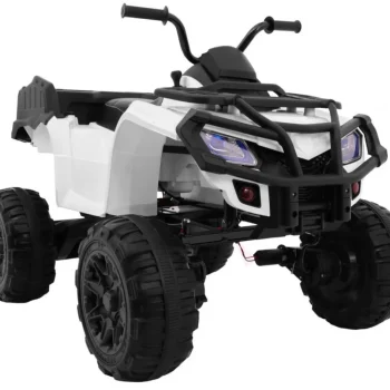 Xl Atv Quad Na Baterije Za Djecu Bijeli + 4x4 Pogon + Nosač Za Prtljagu + Spori Start + Eva, Bijela Quad Na Akumulator 6