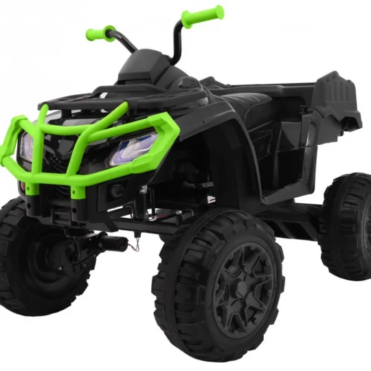 Xl Atv Quad Na Baterije Za Djecu Crno Zeleni + 4x4 Pogon + Nosač Za Prtljagu + Spori Start + Eva Quad Na Akumulator 1