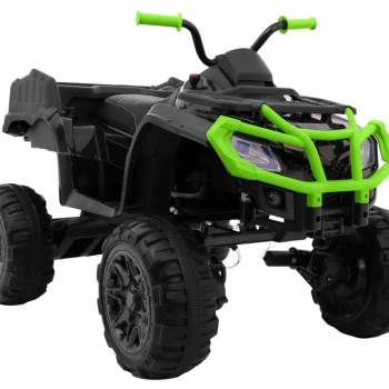 Xl Atv Quad Na Baterije Za Djecu Crno Zeleni + 4x4 Pogon + Nosač Za Prtljagu + Spori Start + Eva Quad Na Akumulator 11