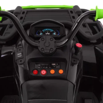 Xl Atv Quad Na Baterije Za Djecu Crno Zeleni + 4x4 Pogon + Nosač Za Prtljagu + Spori Start + Eva Quad Na Akumulator 16