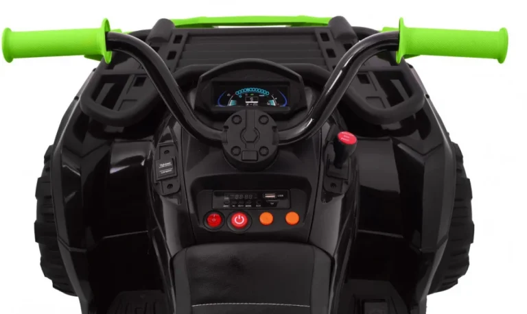 Xl Atv Quad Na Baterije Za Djecu Crno Zeleni + 4x4 Pogon + Nosač Za Prtljagu + Spori Start + Eva Quad Na Akumulator 16