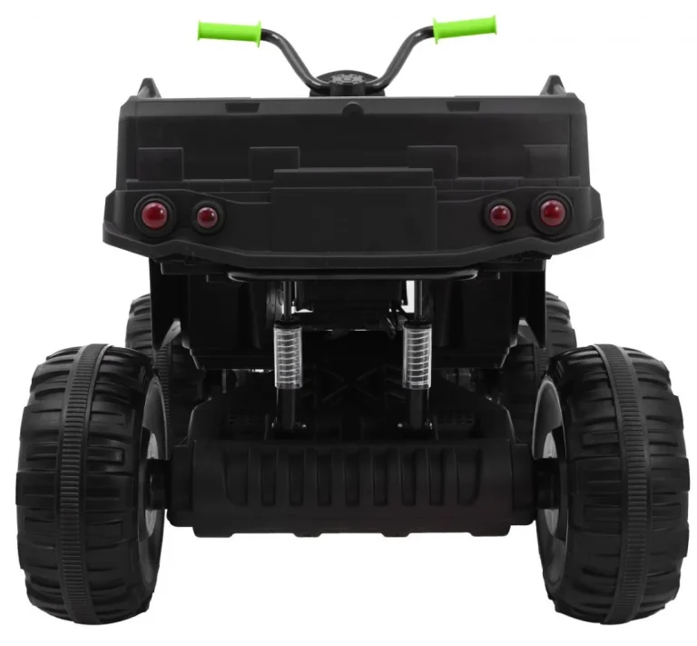 Xl Atv Quad Na Baterije Za Djecu Crno Zeleni + 4x4 Pogon + Nosač Za Prtljagu + Spori Start + Eva Quad Na Akumulator 4