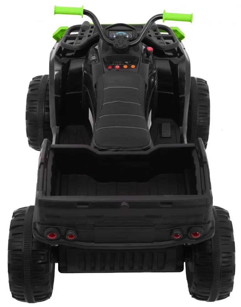 Xl Atv Quad Na Baterije Za Djecu Crno Zeleni + 4x4 Pogon + Nosač Za Prtljagu + Spori Start + Eva Quad Na Akumulator 5