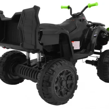 Xl Atv Quad Na Baterije Za Djecu Crno Zeleni + 4x4 Pogon + Nosač Za Prtljagu + Spori Start + Eva Quad Na Akumulator 6