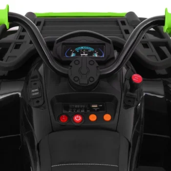 Xl Atv Quad Na Baterije Za Djecu Crno Zeleni + 4x4 Pogon + Nosač Za Prtljagu + Spori Start + Eva Quad Na Akumulator 8