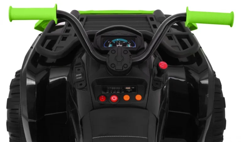 Xl Atv Quad Na Baterije Za Djecu Crno Zeleni + 4x4 Pogon + Nosač Za Prtljagu + Spori Start + Eva Quad Na Akumulator 8