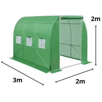 Zeleni Uv Tunel Za Povrće S Prozorima 2x3 M 6m² 5