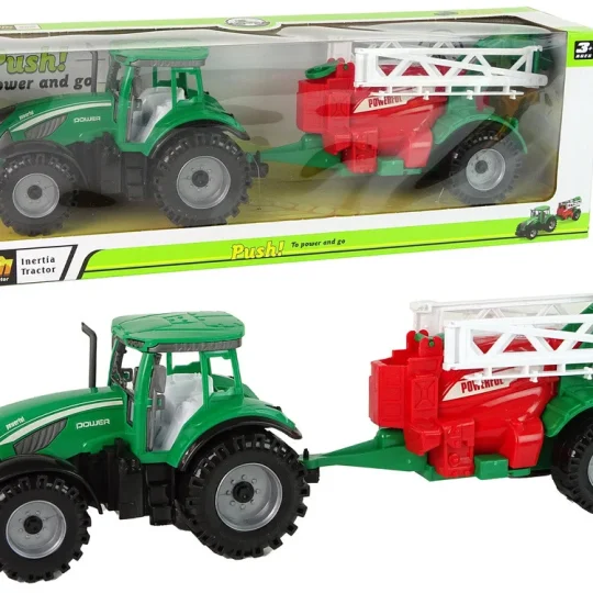 Zeleni Poljoprivredni Traktor S Crveno Zelenim Frikativnim Pogonom Prskalice 1