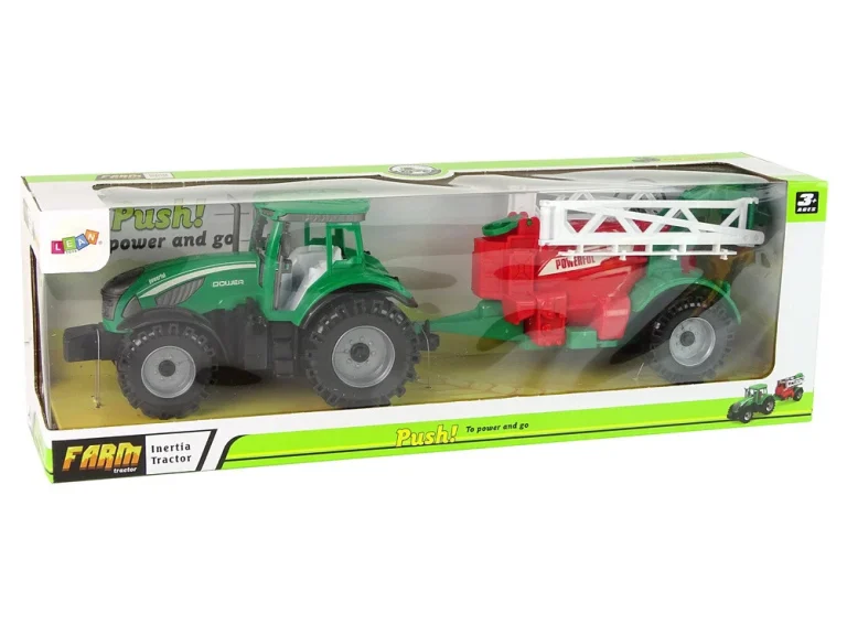 Zeleni Poljoprivredni Traktor S Crveno Zelenim Frikativnim Pogonom Prskalice 7