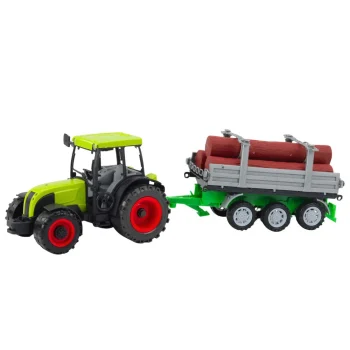Zeleni Poljoprivredni Traktor S Prikolicom Za Trupce 47 Cm 2