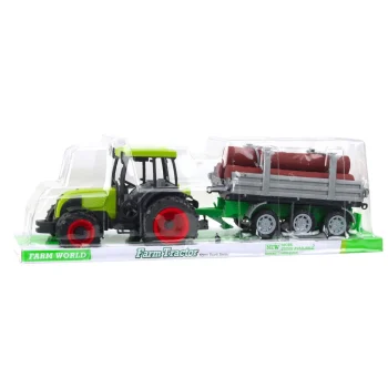 Zeleni Poljoprivredni Traktor S Prikolicom Za Trupce 47 Cm 5