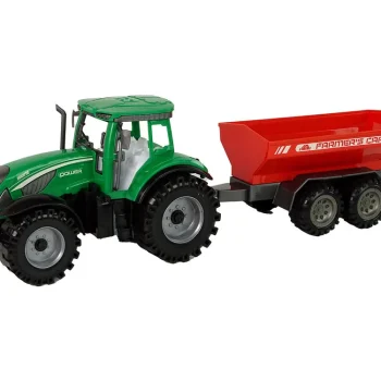 Zeleni Traktor S Crvenom Prikolicom Fraktalni Pogon 2