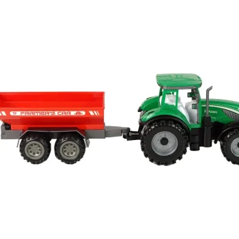 Zeleni Traktor S Crvenom Prikolicom Fraktalni Pogon 5