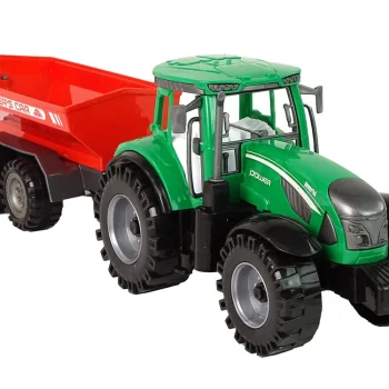 Zeleni Traktor S Crvenom Prikolicom Fraktalni Pogon 6