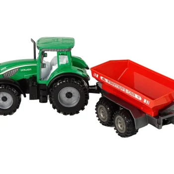 Zeleni Traktor S Crvenom Prikolicom Fraktalni Pogon 8