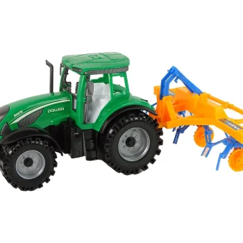 Zeleni Traktor S Narančastim I Plavim Pogonom Trenja Grablja 2