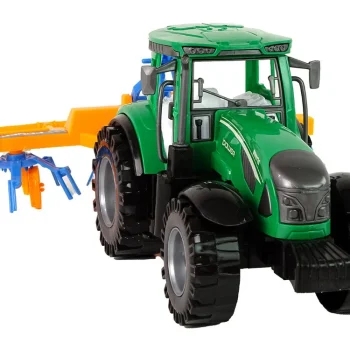 Zeleni Traktor S Narančastim I Plavim Pogonom Trenja Grablja 6