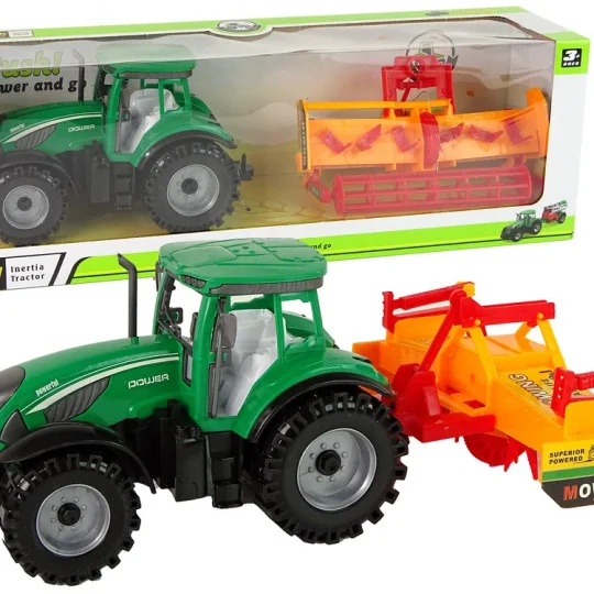 Zeleni Traktor S Narančastim Kultivatorom Za Djecu 1
