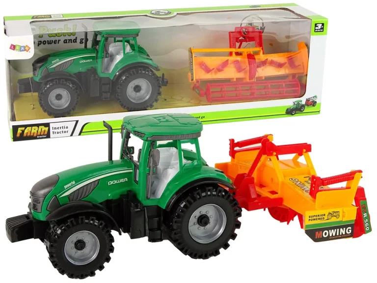 Zeleni Traktor S Narančastim Kultivatorom Za Djecu 1