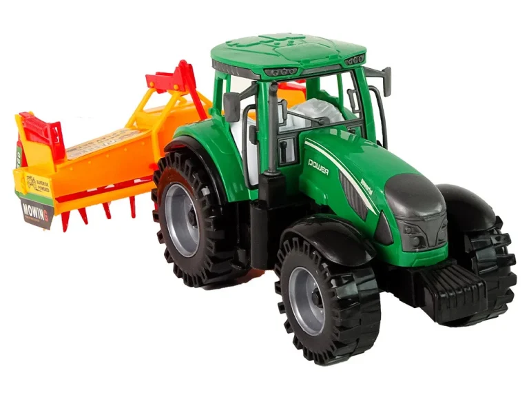 Zeleni Traktor S Narančastim Kultivatorom Za Djecu 6