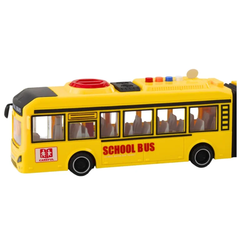 Zglobni školski Autobus Otvaranje Vrata Svjetla Zvuci Žuto 1:16 3