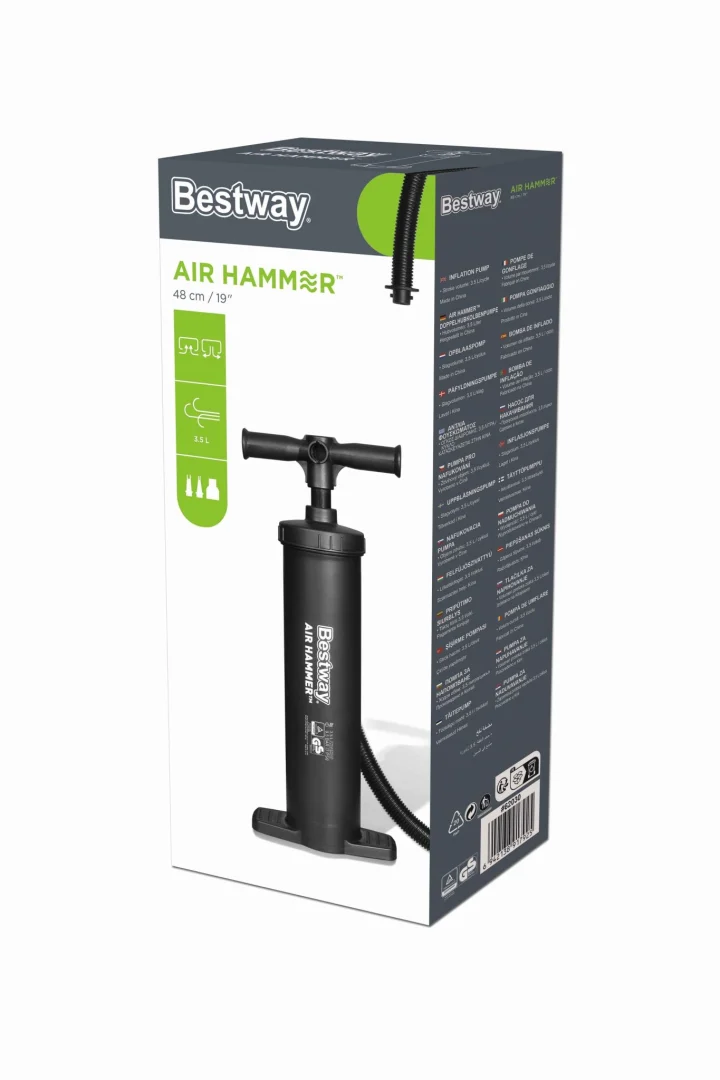 Zračni čekić Bestway Klipna Ručna Pumpa 3,5 L/ciklus + 3 Nastavka 8