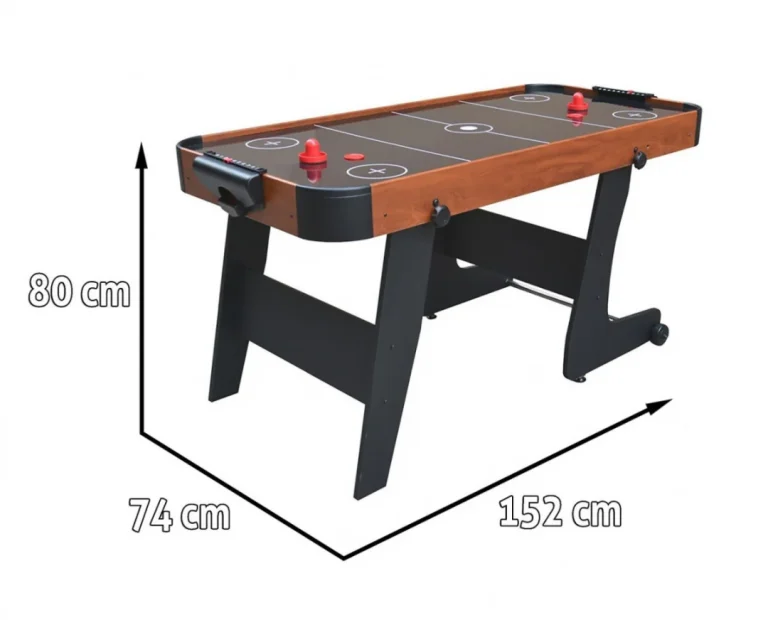 Zračni Hokej Za Djecu + Mdf Stol Za Igru ​​+ Obiteljska Igra Zračnog Hokeja, Smeđa 152x74x80cm 2