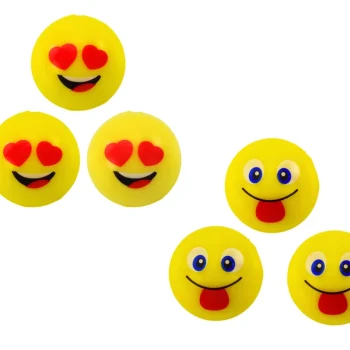 Žute Gumene Loptice Emoji, Set 6 Kom Ø 3 Cm 2