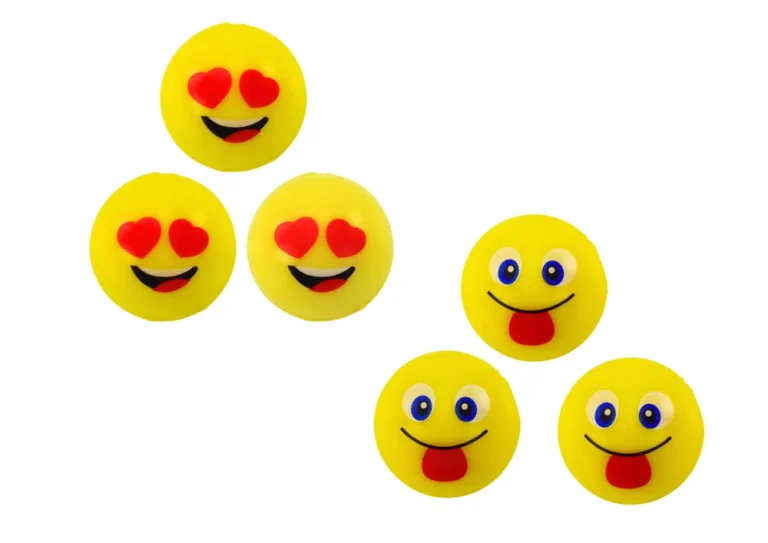 Žute Gumene Loptice Emoji, Set 6 Kom Ø 3 Cm 2
