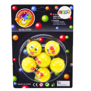 Žute Gumene Loptice Emoji, Set 6 Kom Ø 3 Cm 3