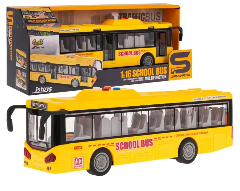 Žuti Autobus Sa Svjetlima I Zvukovima 1