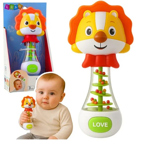 Zvečka Za Bebe Lav Sa šarenim Lopticama 17 Cm 1