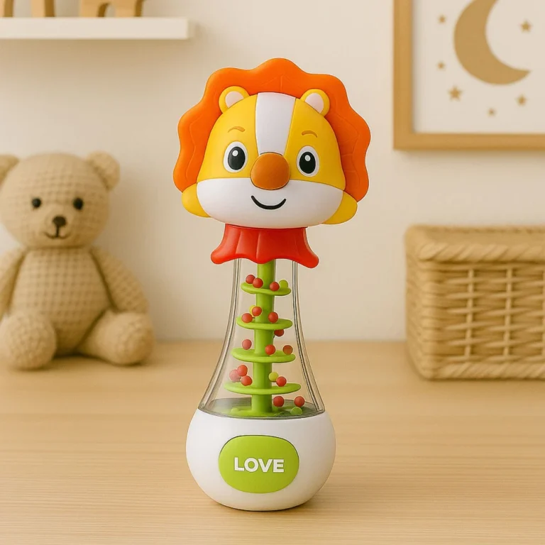 Zvečka Za Bebe Lav Sa šarenim Lopticama 17 Cm 4