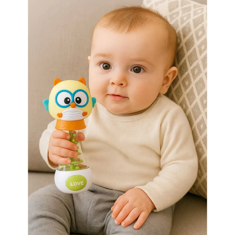 Zvečka Za Bebe Sova Sa šarenim Lopticama 17 Cm 3