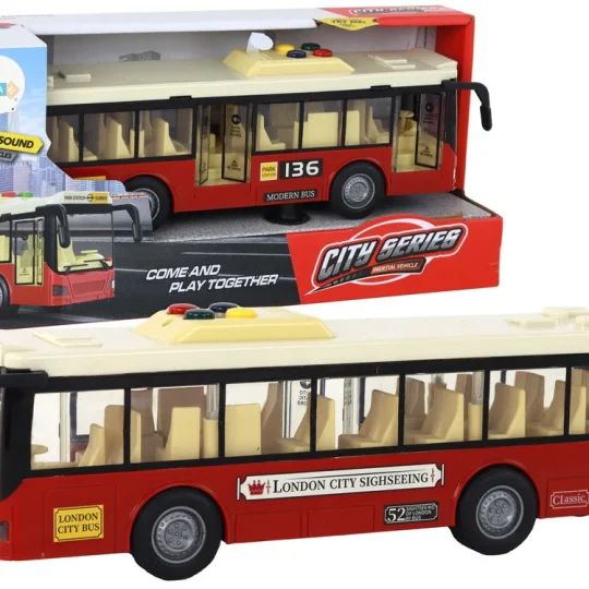 Zvukovi Svjetala Autobusa Na Baterije Crveni Grad 1:16 1