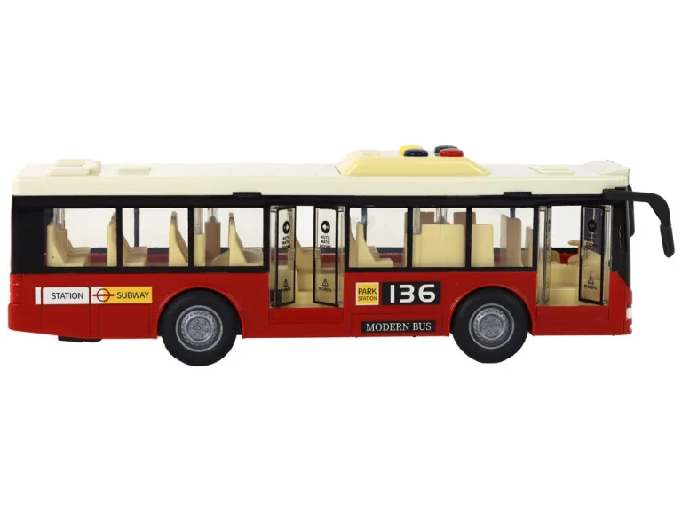 Zvukovi Svjetala Autobusa Na Baterije Crveni Grad 1:16 3