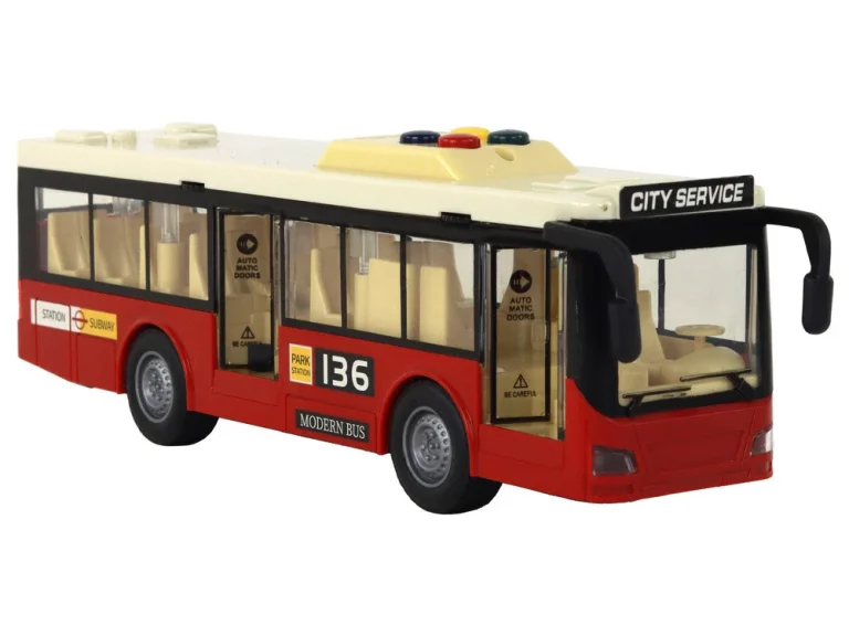 Zvukovi Svjetala Autobusa Na Baterije Crveni Grad 1:16 4