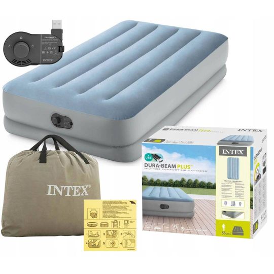 Intex Madrac Na Napuhavanje 191 X 99 X 36 Cm S Ugrađenom Usb Pumpom 1