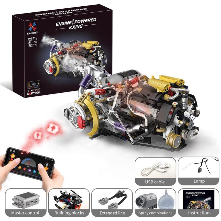 Konstrukcijske Kocke Motor S Usb Om, Svjetlom I Efektom Dima, 1394 Dijela 1
