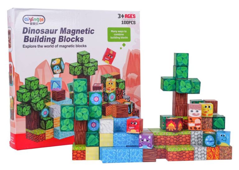 Magnetne Kocke Dino 100 Dijelova šareni 5