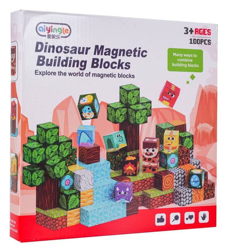 Magnetne Kocke Dino 100 Dijelova šareni 7