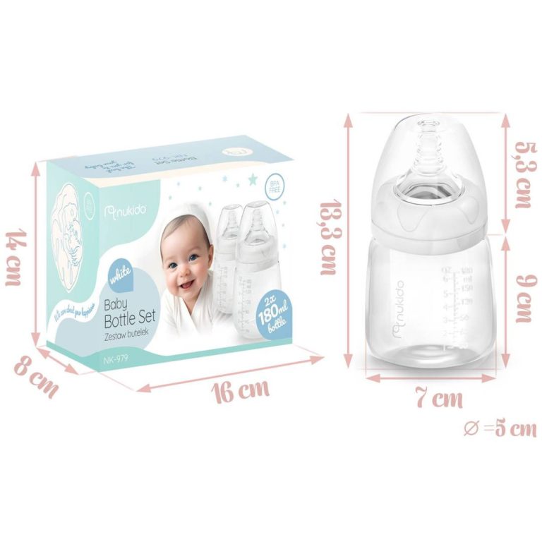 Nukido Set Bočica Za Hranjenje 180 Ml, 2 Komada 3
