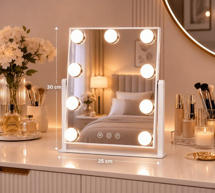 Ogledalo Za Toaletni Stol Vanity 25x30cm Bijelo 1