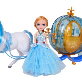 Plava Kočija S Bijelim Konjem I Lutkom Princeze 2