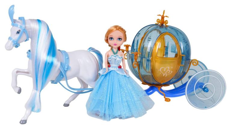 Plava Kočija S Bijelim Konjem I Lutkom Princeze 2