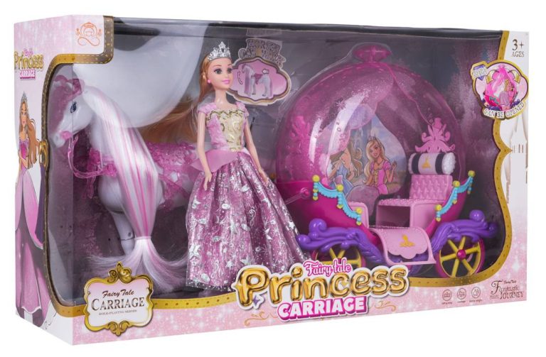 Roza Kočija S Bijelim Konjem I Lutkom Princezom 9