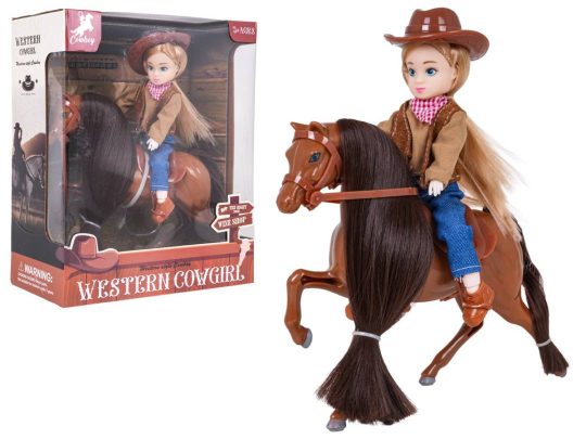 Smeđi Poni S Figuricom Kaubojke 1