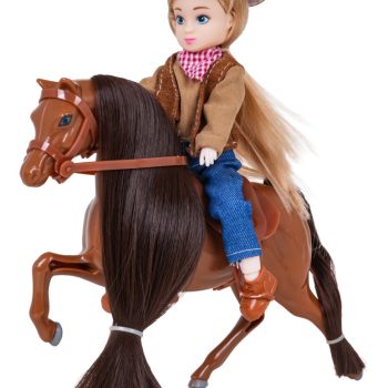 Smeđi Poni S Figuricom Kaubojke 2